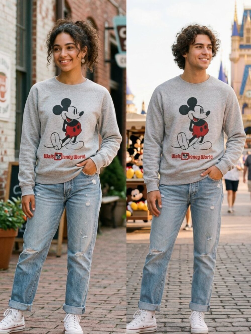 Authentic Vintage Walt Disney World Mickey Mouse Raglan Sweatshirt - Size Small